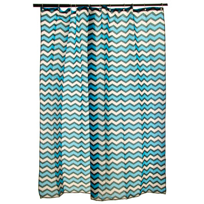 Шторка д/в полиэстер с утяжелителем "Голубой зигзаг" 180x180см VETTA 