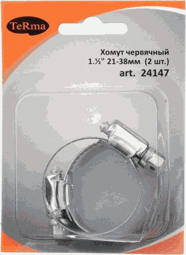 Хомут под отвертку 21-38мм TeRma 24147 (упаковка 2 шт.) в блистере