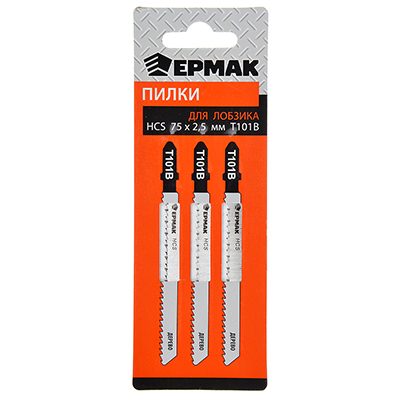 Набор пилок для эл.лобзика по древесине и ламинату ЕРМАК 3шт.(HCS EU 75х2,5мм. T-101В) Набор пилок для эл.лобзика по древесине и ламинату ЕРМАК 3шт.(HCS EU 75х2,5мм. T-101В)