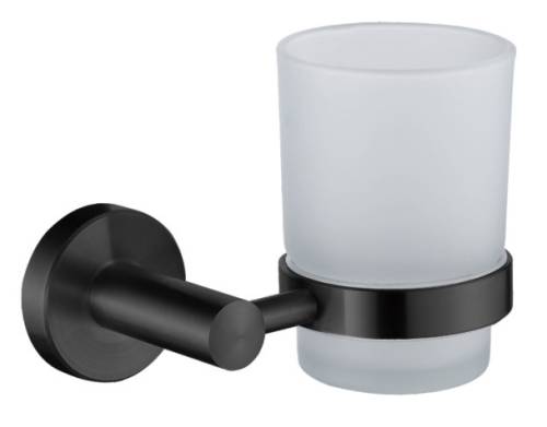 Стакан одинарный настенный (стекло), черный L71706B LEDEME SUS304