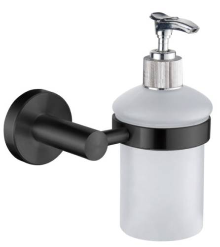 Дозатор  LEDEME SUS304, L71727B д/жидкого мыла настенный (стекло), черный