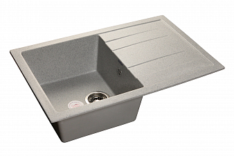 "GRANFEST" Мойка QUADRO, мрамор, 780 мм х 500 мм, врезная, серый, большой выпуск, 30952