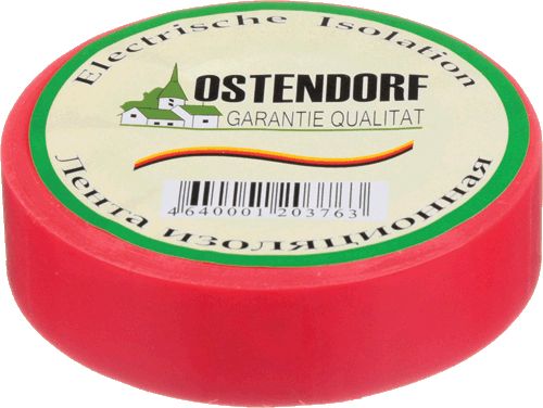 Изолента "Ostendorf" 19мм*20м красная Изолента "Ostendorf" 19мм*20м красная