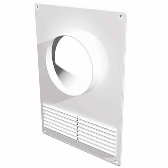 "ЭРА" Торцевая площадка 18 x 25 см, 110 мм для воздуховода с решёткой, пластик