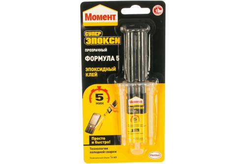 Момент Супер Эпокси Формула 5 двухкомп. прозрачный, эпоксидный клей (14 мл)
