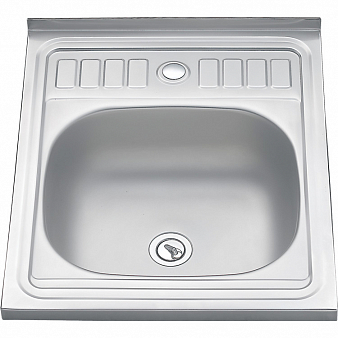 Мойка накладная 500*600мм, 0.6 мм, без сифона, Б/В 013/2