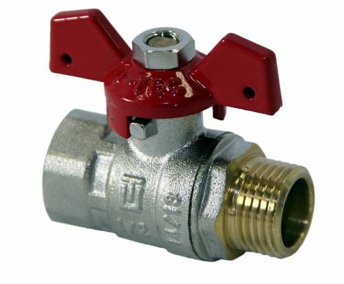 -- Кран шар. 1" г-ш  бант,  лат. ник. Best, CK, UTEC 