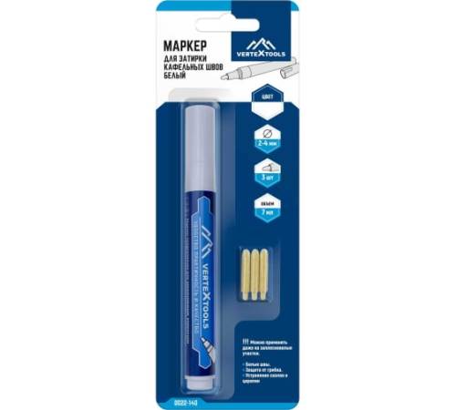 Маркер белый для затирки кафельных швов vertextools 0022-140 Маркер белый для затирки кафельных швов vertextools 0022-140