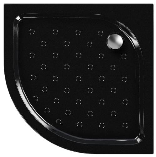 Душевой поддон 80х80х16 см Round MELODIA акриловый черный, полукругл. угловой (ЖЦ)