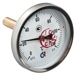 Термометр БТ-31 Ду63 с задн. подкл., 1/2", 1/2" 0-120*  (L=46мм, кл. точн. 2,5) Термометр БТ-31 Ду63 с задн. подкл., 1/2", 1/2" 0-120*  (L=46мм, кл. точн. 2,5)