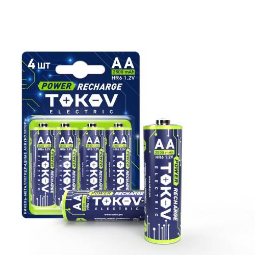 Аккумулятор AA/HR6 2500мА.ч (уп.4шт) TOKOV ELECTRIC TKE- NMA-HR6/B4