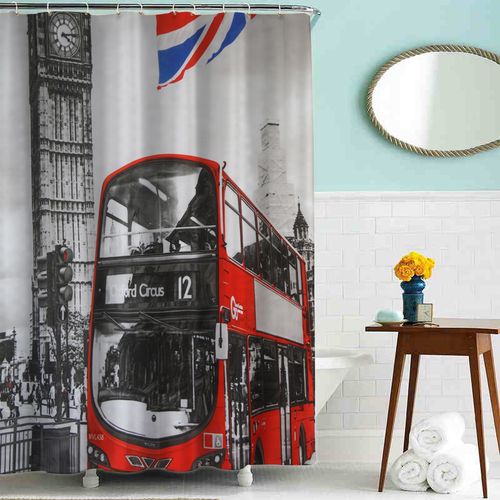 Шторка д/в тканевая MZ-67 "Лондонский автобус" 180х180см