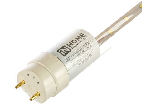 Лампа светод. LED-T8-П-PRO 20Вт прозр. 4000К нейтр. бел. G13 1620лм 230В IN HOME 4690612030982
