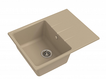 Мойка GEDR 45F, кварц, 650 мм х 500 мм, врез, темно-беж, бол.вып.40495