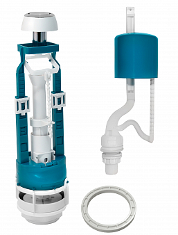 ИНКОЭР Арматура для унитаза 1/2" нижняя подводка клапан противодавления, кнопка хром