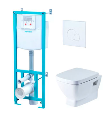 Пэк "Нео" 1.WH30.2.463 (подвес. унитаз с сиденьем м/л , инсталляция, панель бел. цвета) (ЖЦ)