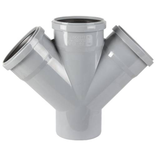 Крестовина, 110 - 110 - 110 мм - 45 град., ПВХ