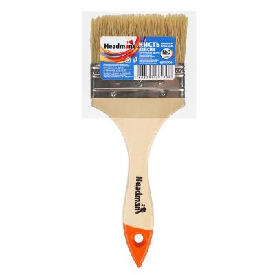HEADMAN Кисть малярная плоская "Basic" нат. щетина 3" (75мм) HEADMAN Кисть малярная плоская "Basic" нат. щетина 3" (75мм)