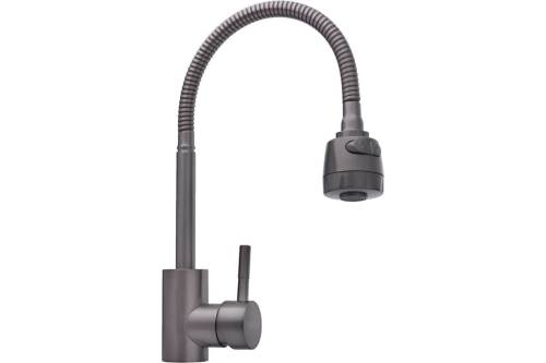 СоюзКран SS01-F132 Смеситель для кухни, гибкий излив, графит