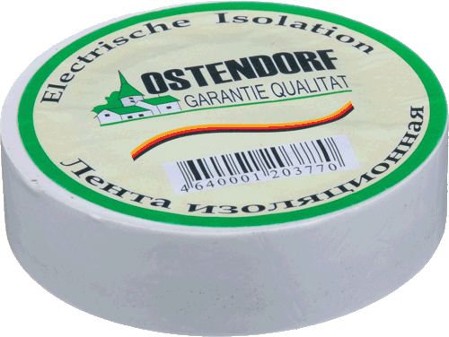 Изолента "Ostendorf" 19мм*20м белая Изолента "Ostendorf" 19мм*20м белая