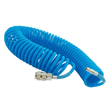 Шланг спиральный синий ARMA с быстросъемными соед. профи 10 бар 8*12*15м