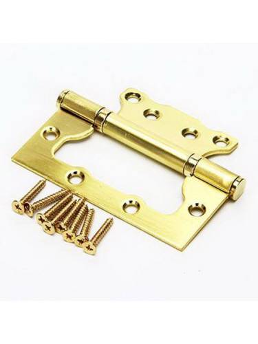 KORAL Петля накладная (БЕЗ ВРЕЗКИ) sb(матовое золото) 4*3*2,5 (100*75*2,5)