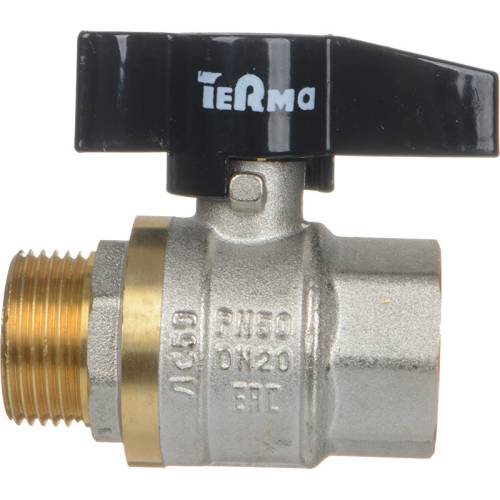 Кран шар. 3/4" г-ш  бант, лат. ник.  TERMA CB 30219 Кран шар. 3/4" г-ш  бант, лат. ник.  TERMA CB 30219