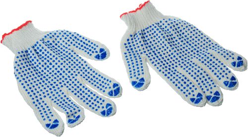 Перчатки вязаные с ПВХ 3 нити 10 кл. Эконом /Россия/