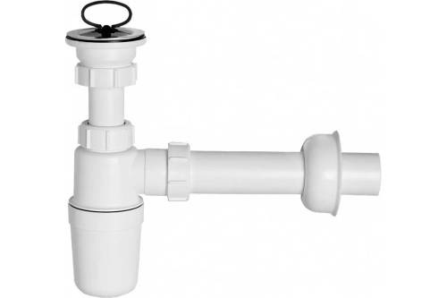 Сифон McAlpine 1 1/2" х 32 мм с выпуском 70 мм нерж. реш., пробкой, выход 40 мм, компрес.