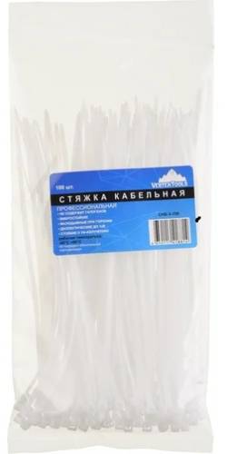 Стяжки кабельные нейлоновые 3x150 белые (100шт.) vertextools СНБ-3-150