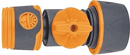 Переходник д/поливочного шланга внешний двухкомпонентный с запорным клапаном 3/4" пл. (77758) (ЖЦ)