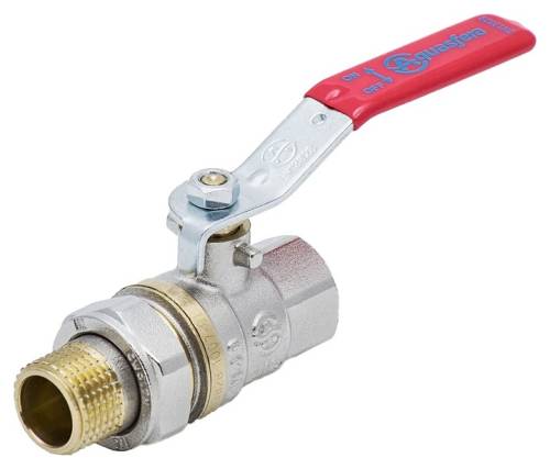 Кран американка 1 1/4 г-ш PN20 рычаг Aquasfera, полнопроходной латунный