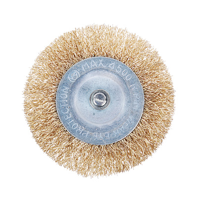 ЕРМАК Щетка металл. со шпилькой для дрели 75мм, плоская ЕРМАК Щетка металл. со шпилькой для дрели 75мм, плоская