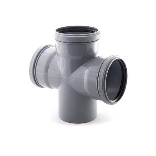 Крестовина, 110 - 110 - 110 мм - 87 град., ПВХ 