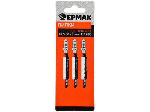 Набор пилок для эл.лобзика по дереву ЕРМАК 3шт.(HCS EU 51х2мм. T-119ВО) Набор пилок для эл.лобзика по дереву ЕРМАК 3шт.(HCS EU 51х2мм. T-119ВО)