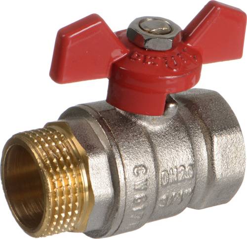 Кран шар. 3/4" г-ш  бант, лат. ник. TeRma RED 31024