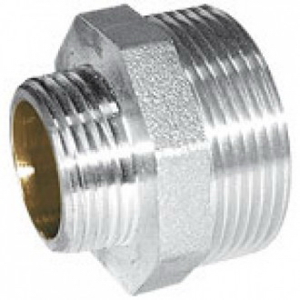Бочонок перех. 1/2" х 3/8"  ник.  лат., GF Бочонок перех. 1/2" х 3/8"  ник.  лат., GF
