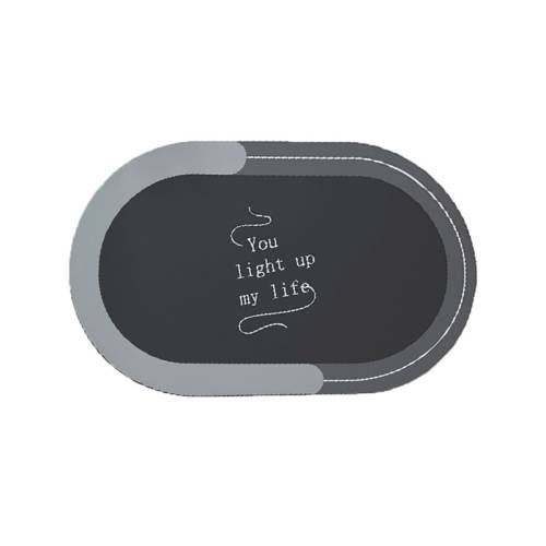 Коврик MELODIA OVALE диатомитовый 50х80 серый MK203