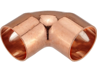 Медь.  Угол пайка 2-х раст. 54 мм 90 гр. Hailiang