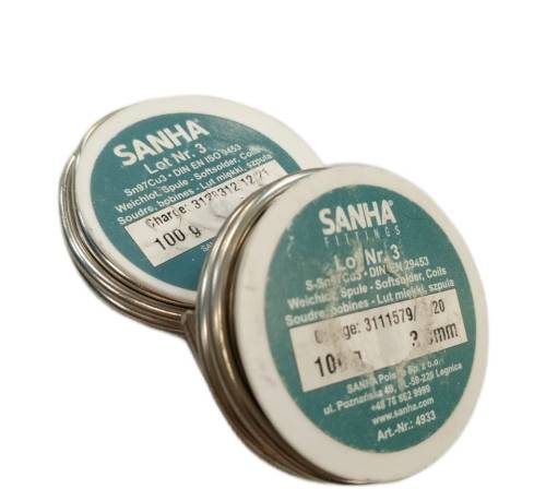 Припой Мягкий №3 Sn97Cu3, (3 мм) катушка 100г. Sanha