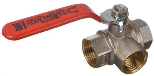 Кран шар. трехходовой 1/2" рычаг, тип L TeRma RED 31063