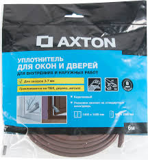 Уплотнитель для окон и дверей Axton D-профиль 6М цвет коричневый