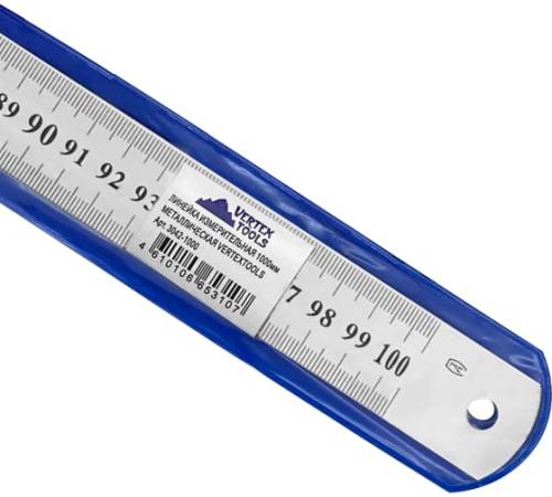 Линейка измерительная 1000мм, метал. (1/20/200) VERTEXTOOLS Линейка измерительная 1000мм, метал. (1/20/200) VERTEXTOOLS