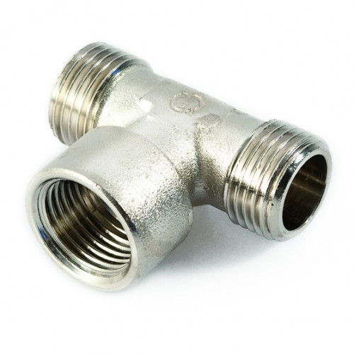 Тройник  1/2", ш-г-ш.,  ник., лат., GF Тройник  1/2", ш-г-ш.,  ник., лат., GF
