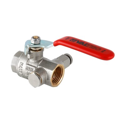Кран шаровый 1", г-г, с дренажом и воздухоотводчиком, Valtec Base