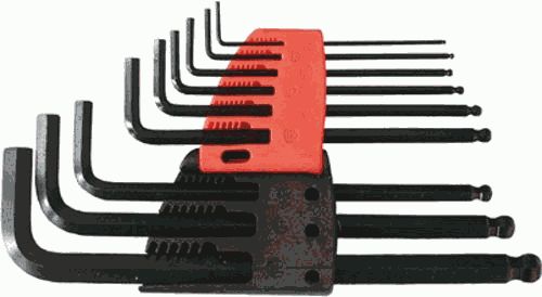 Набор ключей шестигранных с шаром 9шт. (1,5-10мм) (64195) Набор ключей шестигранных с шаром 9шт. (1,5-10мм) (64195)