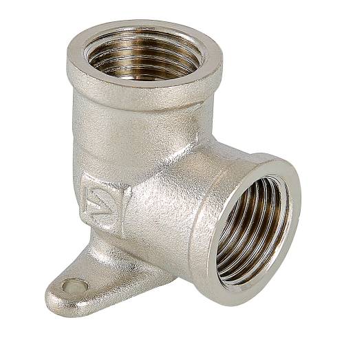 Уголок с креплением (водорозетка) 1/2", г-г., ник., лат. Valtec Уголок с креплением (водорозетка) 1/2", г-г., ник., лат. Valtec