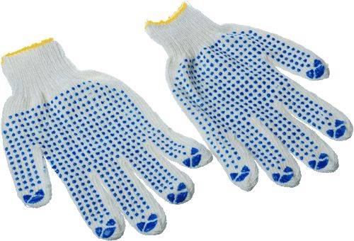 Перчатки вязаные с ПВХ 4 нити 10 кл. Стандарт /Россия/