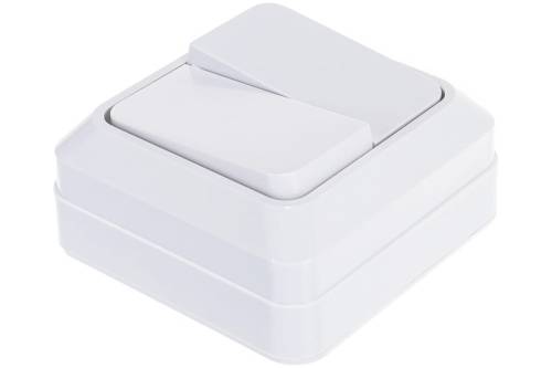 Выключатель 2-кл. "UNIVersal" О0023 серия "Олимп", о/у, 10А, 220В, белый (еврослот)