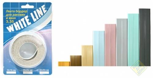 Бордюр для ванны лента 30 х 30 мм, 3,35 м Металлик